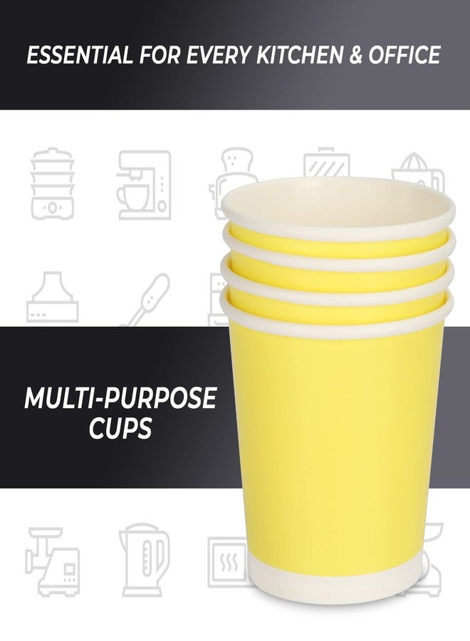 e kysa basics Paper Disposable Tea/Coffee Cups, Set of 50 pcs, 200 ml - Yellow - Image 4
